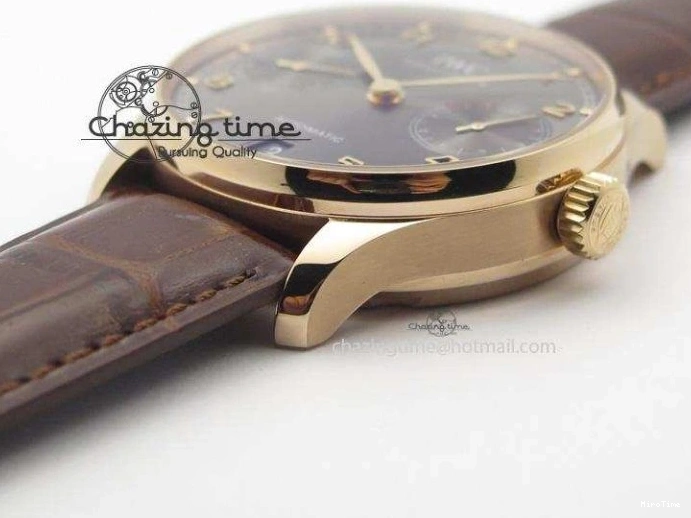 MIROTIME 0204 Unisex Portuguese Real PR RG IW500702 ZF 1:1 Best Edition On Brown Leather Strap A52010 V 7303